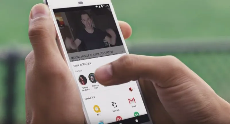 YouTube in-app messaging