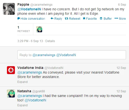 Telecom Industry Vodafone Tweet