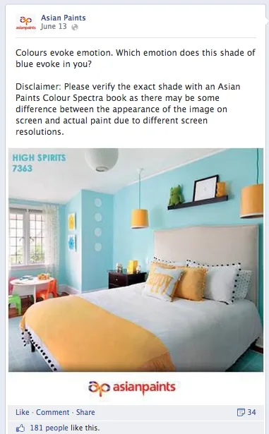 Asian Paints Facebook Post