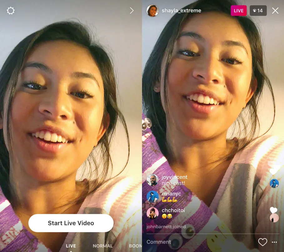 Instagram Stories timeline