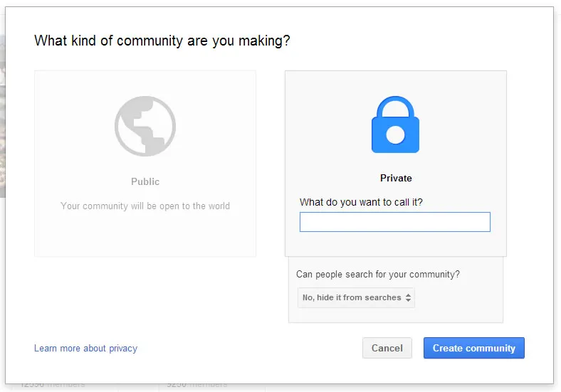 google plus community setup