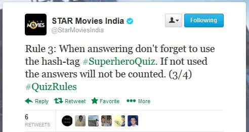 Star Movies India Contest Tweet 