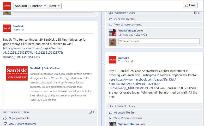 sandisk 25 years celebration Facebook Photo caption contest