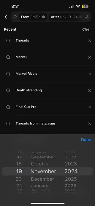 Threads search update