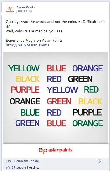 Asian Paints Facebook Post