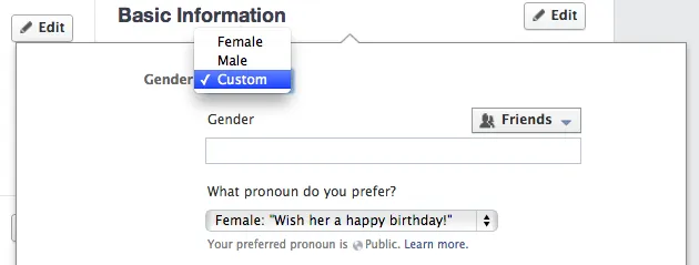 Facebook Gender