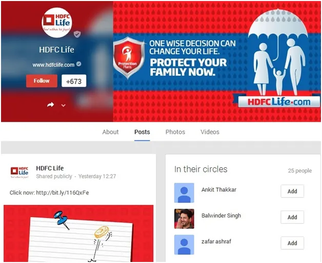 hdfc - google plus