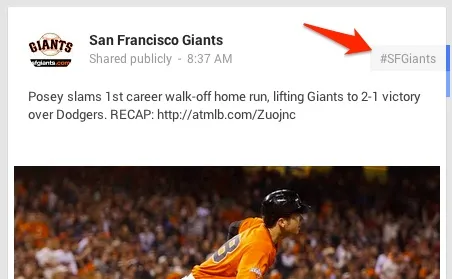 googleplus hashtag