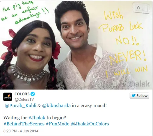 Jhalak uses twiter mirror