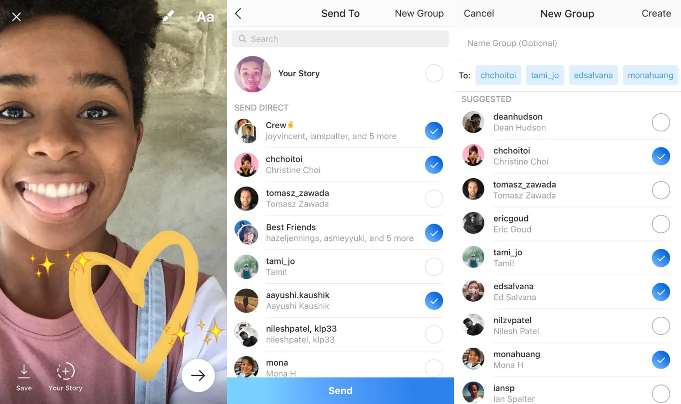 Instagram Stories timeline