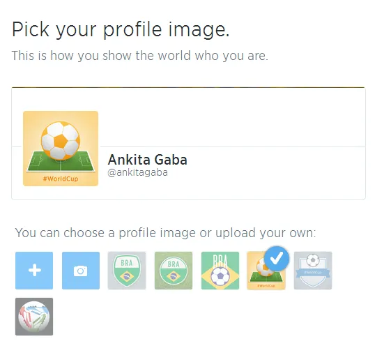 Twitter world cup app profile picture change