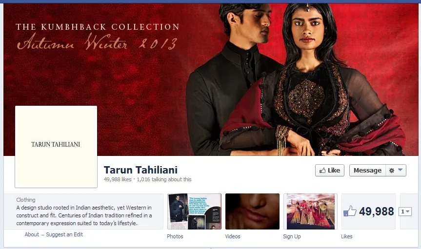 Tarun Tahilini Facebook