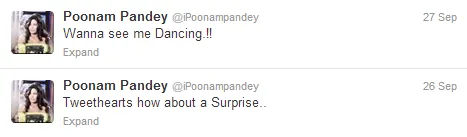 poonam pandey tweets