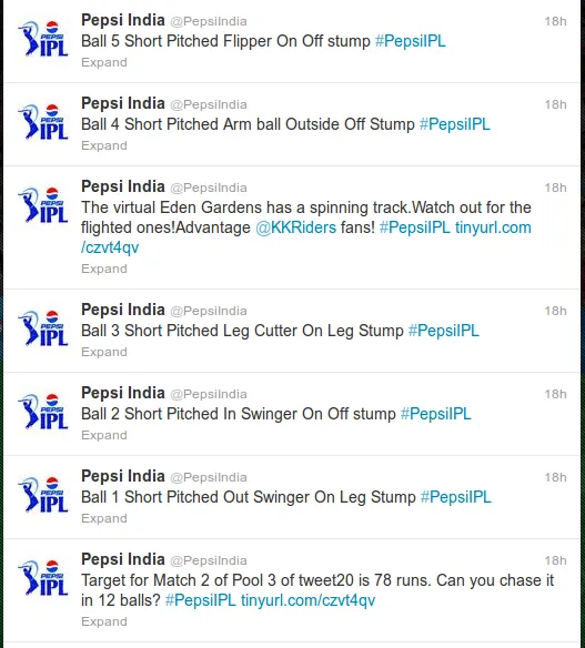 Pepsi Tweet20 Deliveries