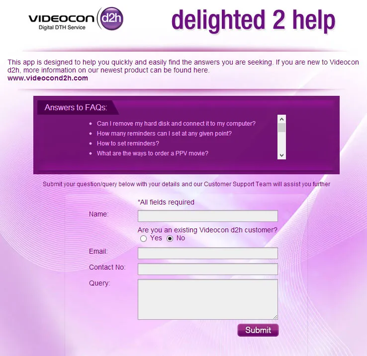 Customer care videocon d2h