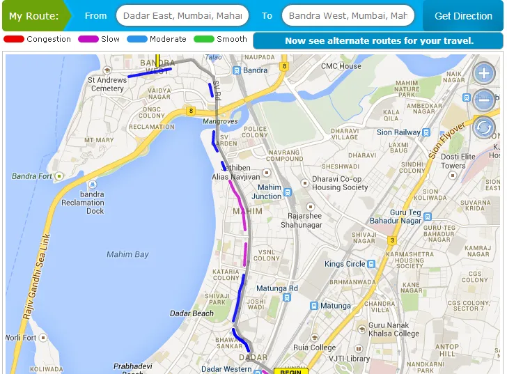 Traffline Map real time traffic updates