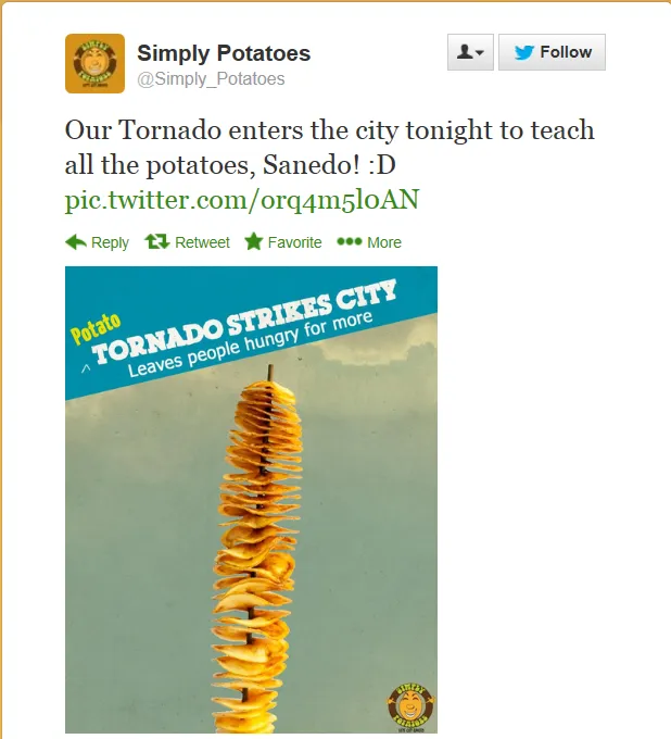 Simply potatoes tweet