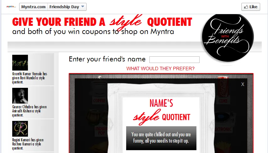 Myntra.com friends with benefits