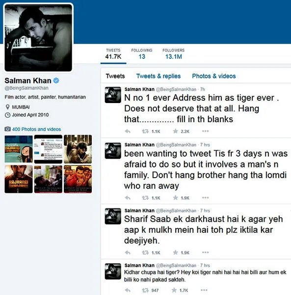 Salman Khan tweets