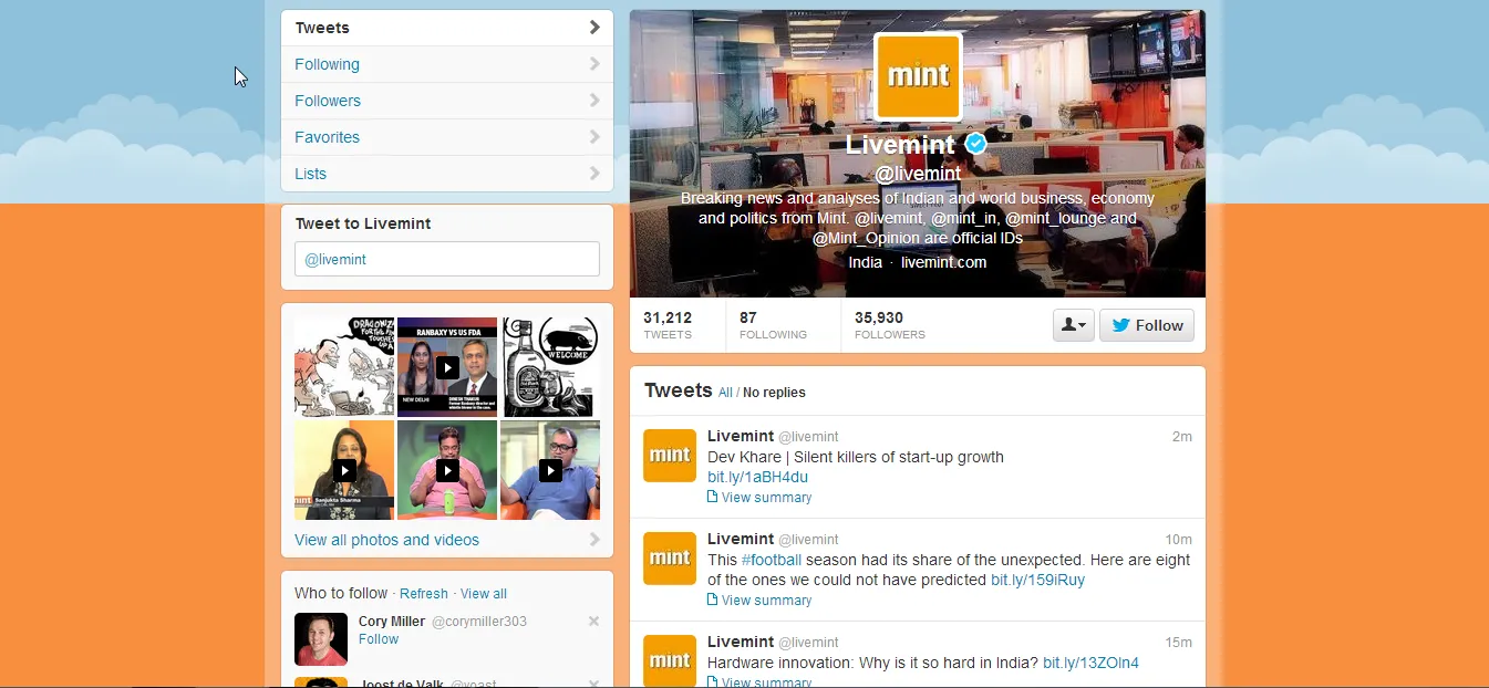 Livemint Twitter headers