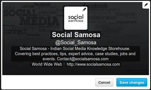 Social Samosa Twitter Profile Inline Editing