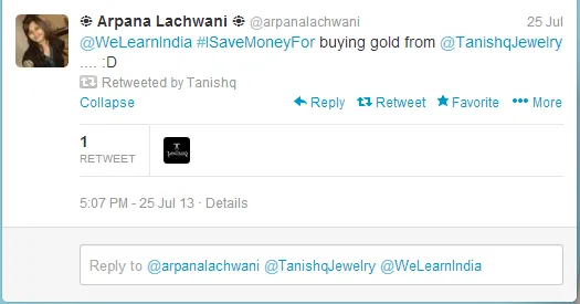 Tweet for Tanishq