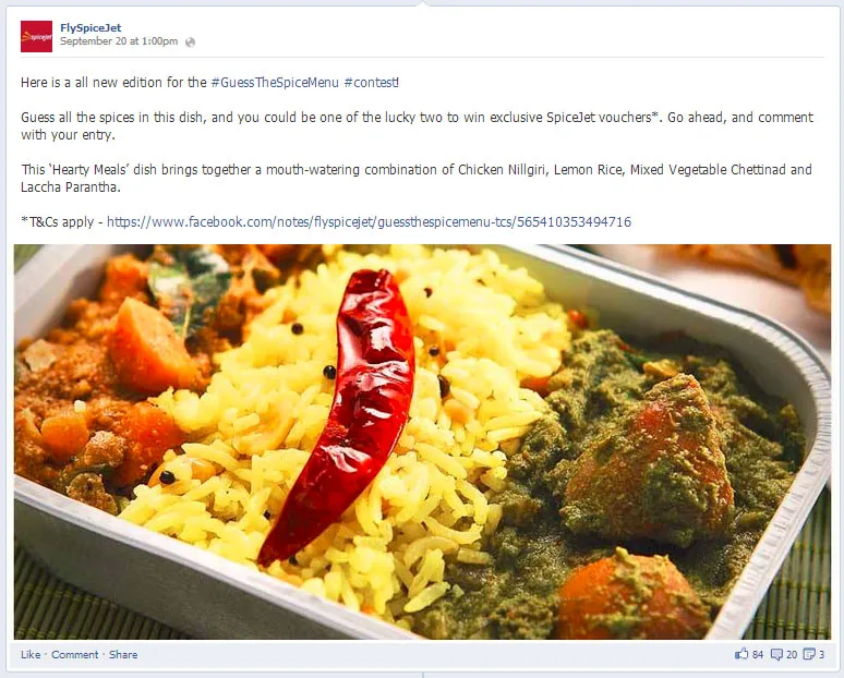 Spice Jet Facebook post 