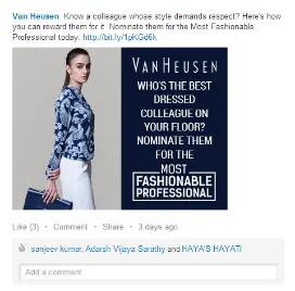 Social Media Camapign Review: Van Huesen 