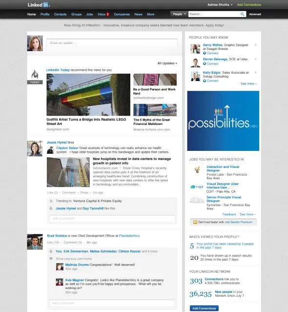 LinkedIn Homepage