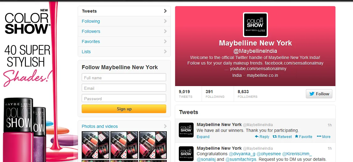 maybelline color show Twitter