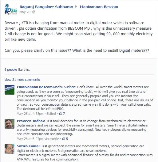 bescom Manivannam Facebook bangalore electricity board