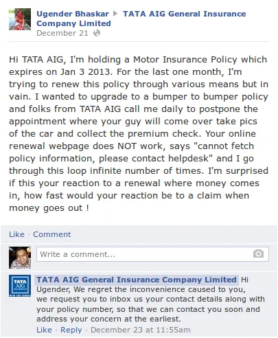 tata aig customer service