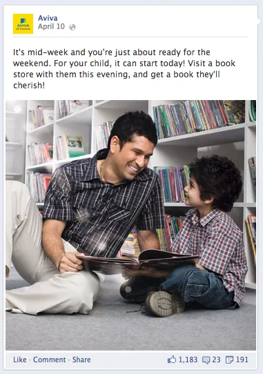 Aviva Life Insurance Facebook Post