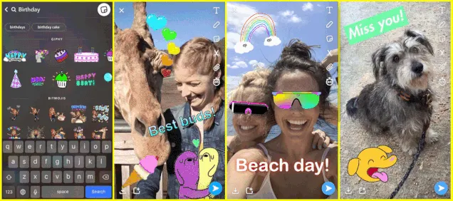 GIF Stickers on Snapchat