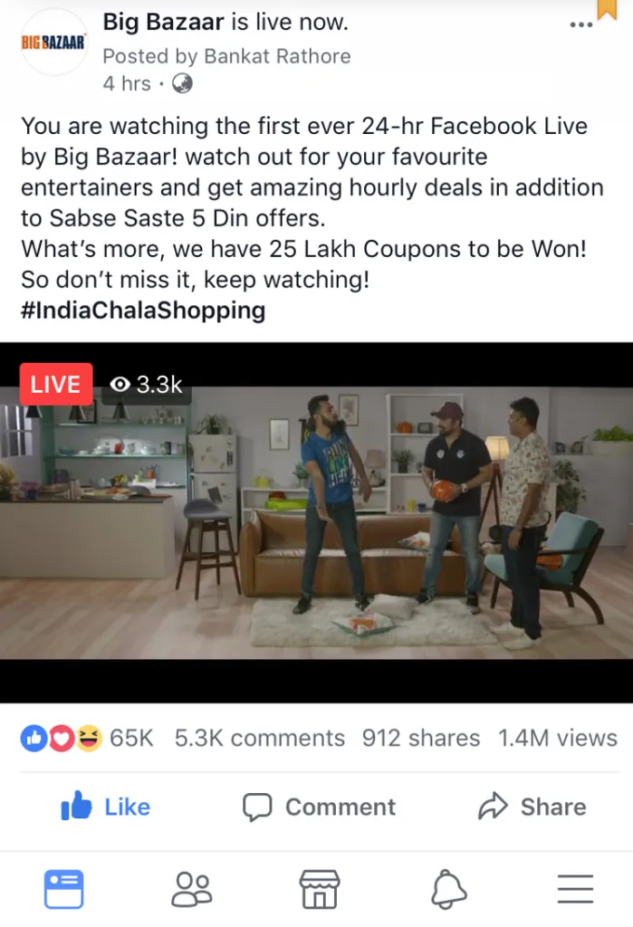 Facebook Live Shopping Carnival