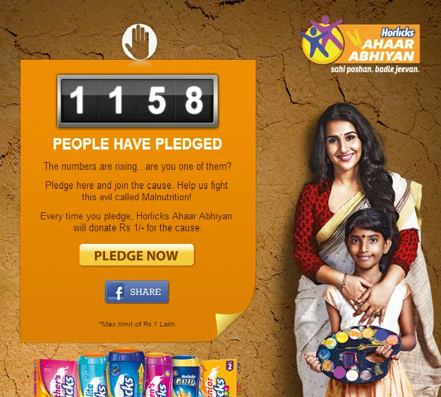 Horlicks Aahar Abhiyan Pledge Meter Facebook