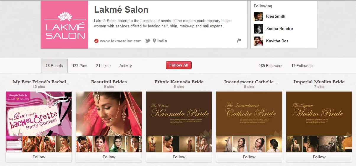 Lakmé Salon (lakmesalon) on Pinterest