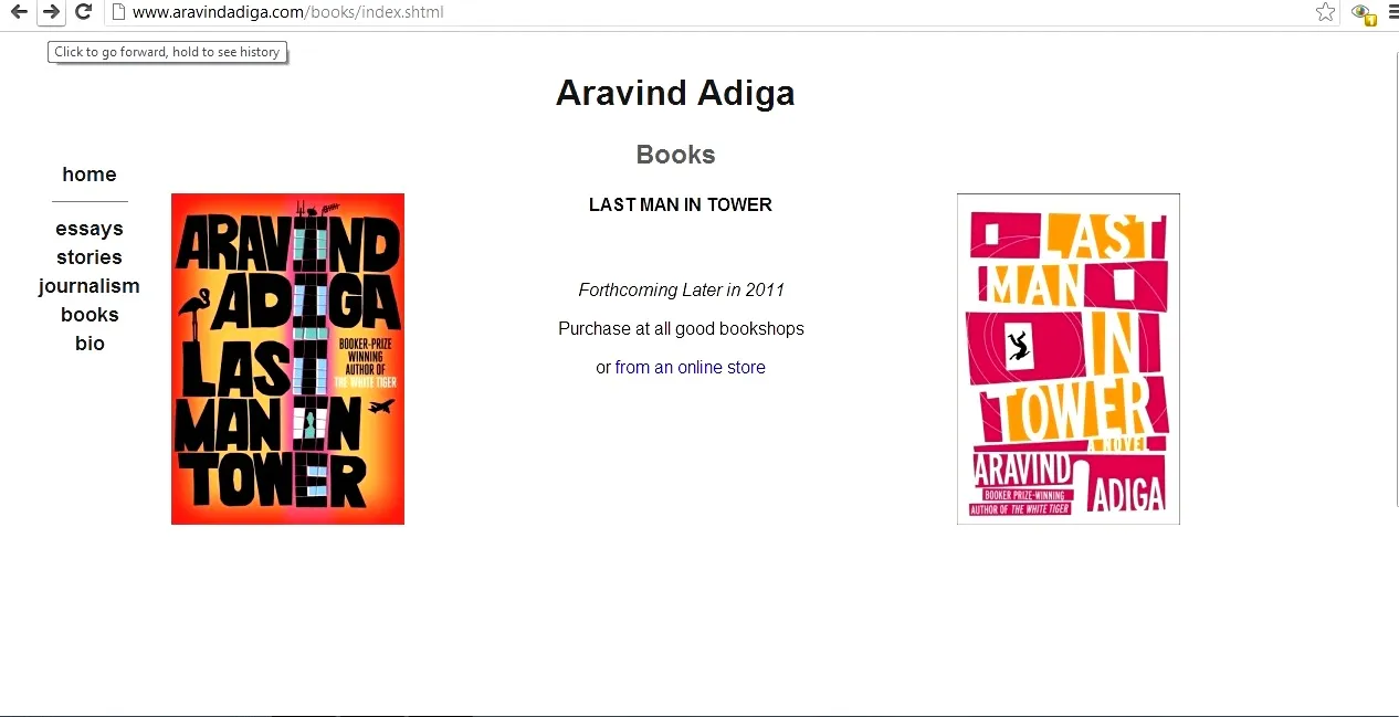 Aravind Adiga website