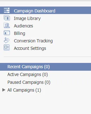 Facebook ad campaign dashboard