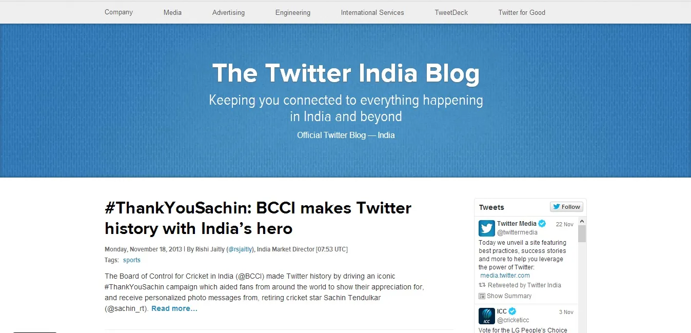 The twitter india blog