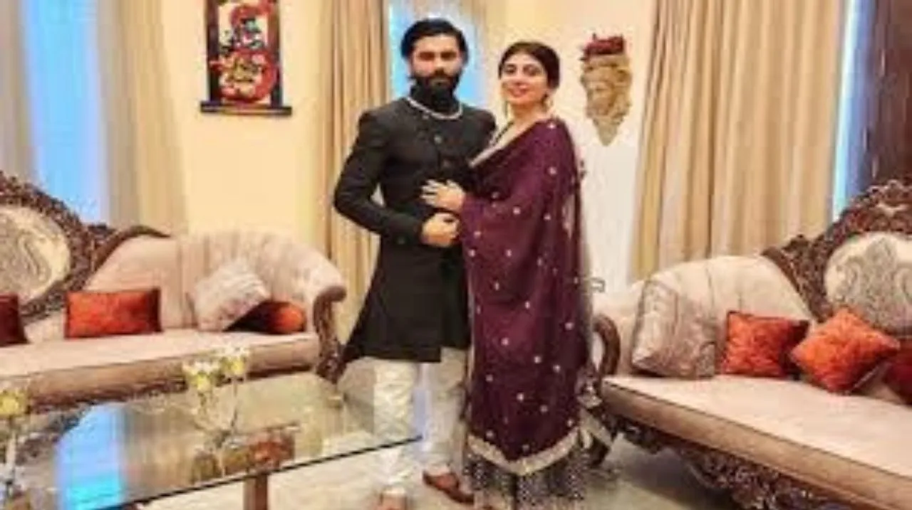 Jadeja with wife.