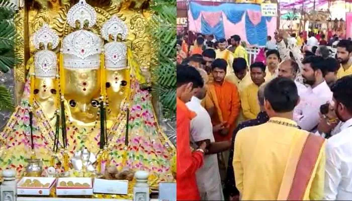 maa baglamukhi temple nalkheda agar malwa puja havan stopped due to pandits  dharna against mandi employee sdmp | नवरात्री में रुका मां बगलामुखी का  अनुष्ठान, धरने पर बैठ गए पंडित, जानिए पूरा