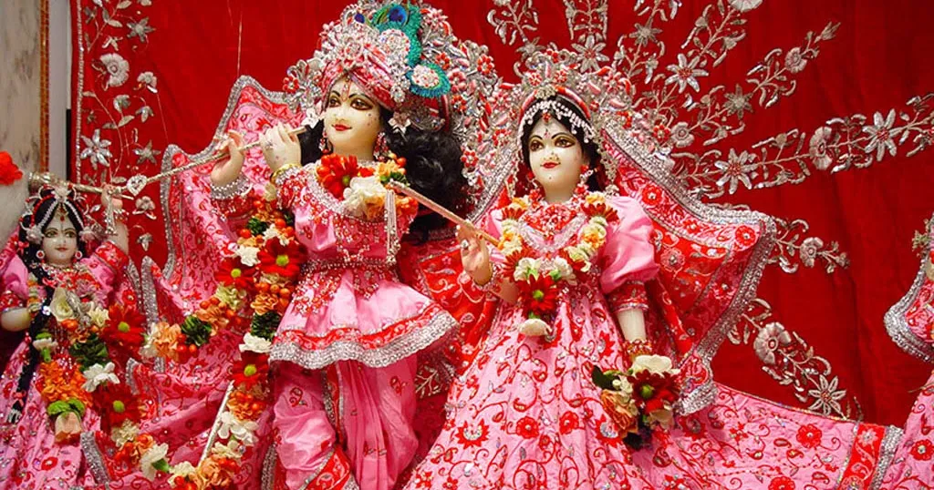 Radha Krishna in Beautifful Pink Dress HD Wallpapers | God Wallpaper Photos