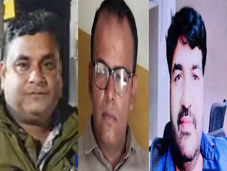 आरोपी अभिषेक भार्गव, राजकुमार सिंह और रितेश शर्मा। - Dainik Bhaskar