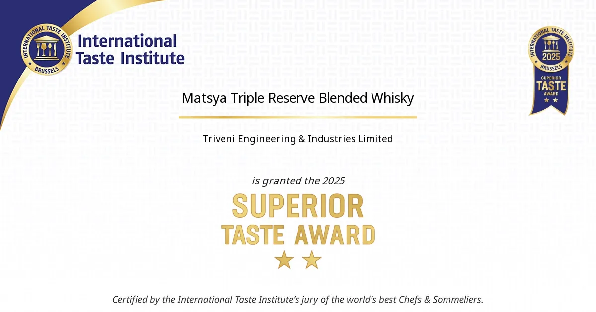 ITI Superior Taste Award 2025 Matsya Triple Reserve Blended Whisky