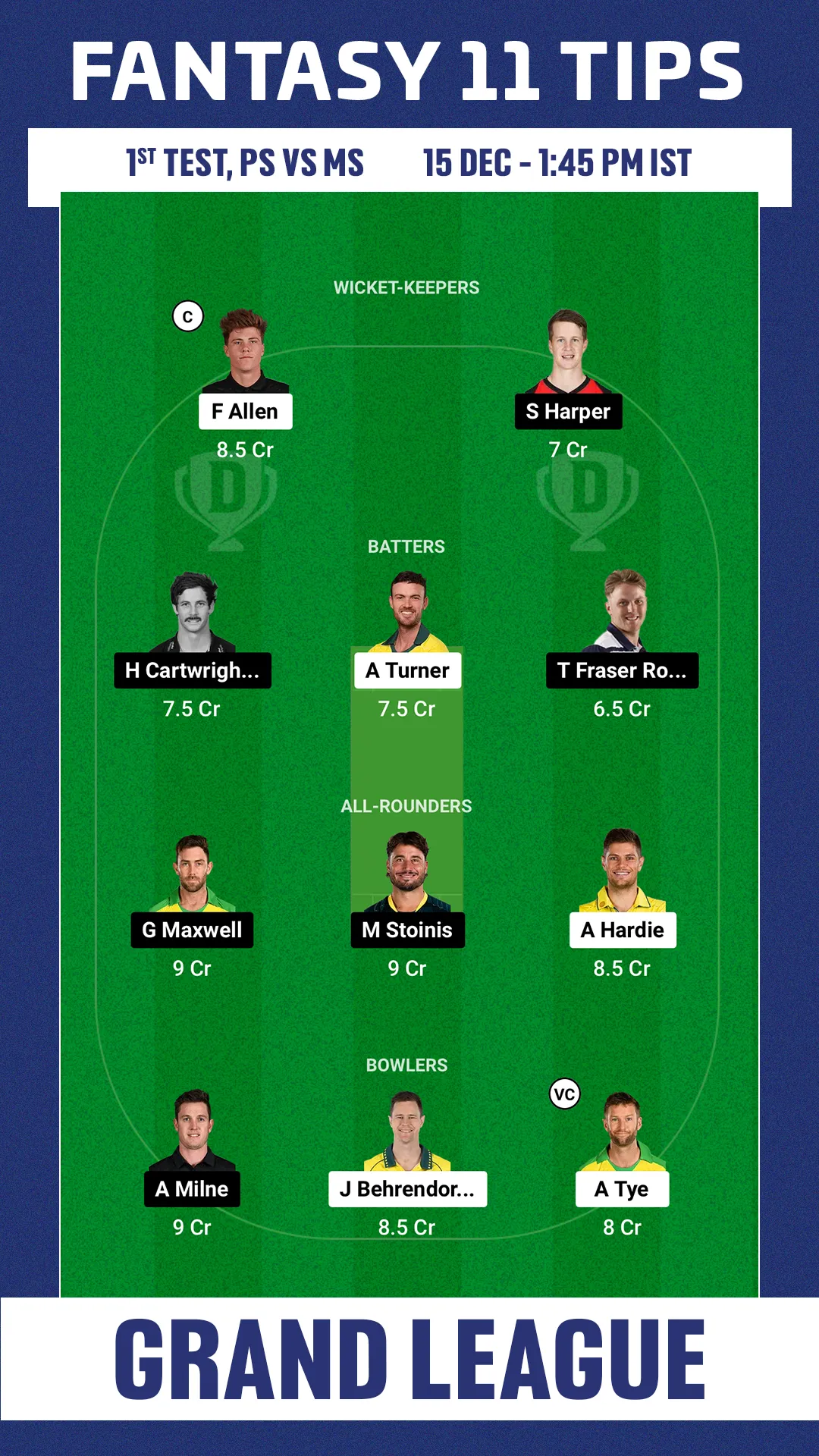 SCO vs STA Dream11 GL 