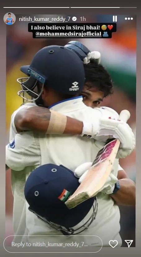 Nitish Kumar Reddy's special Instagram Story for Mohammed Siraj (File Photo: X)