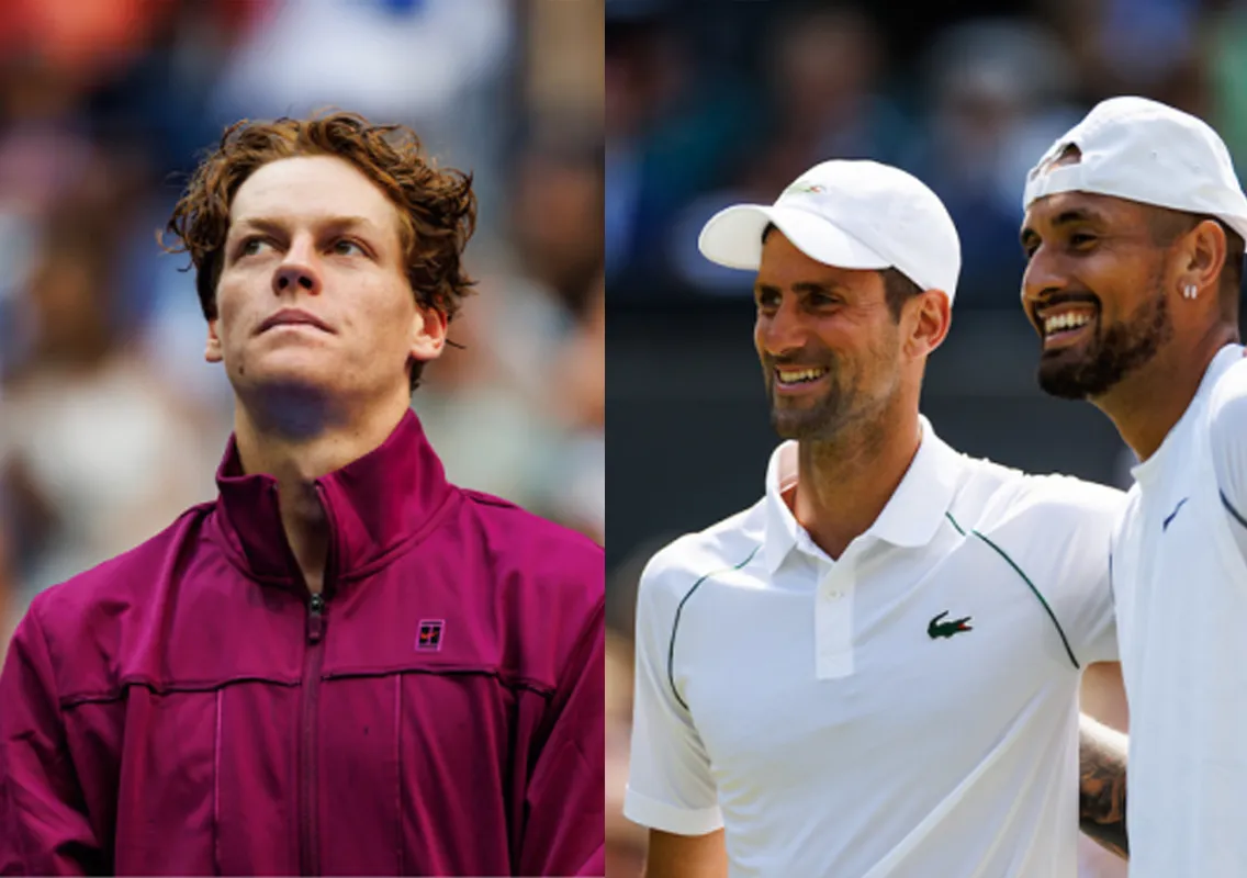 Novak Djokovic, Nick Kyrgios, and Jannik Sinner (File Photo: X)