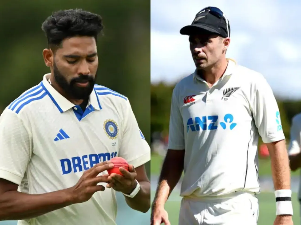 Mohammed Siraj and Tim Southee