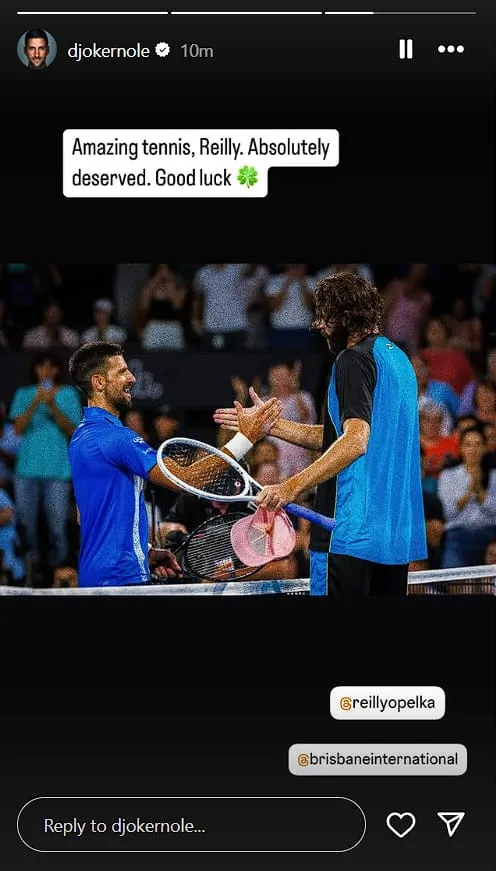 Novak Insta story